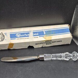 Waterford Lismore Crystal Butter Cheese Bar Knife Original Box & Care Booklet